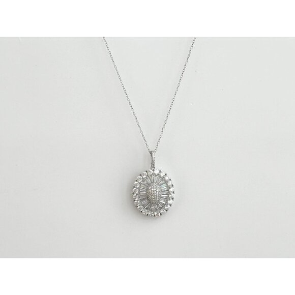 Stunning Art Deco Inspired Sterling Silver 925 Vintage Pendant Necklace - 18" - Picture 4 of 16